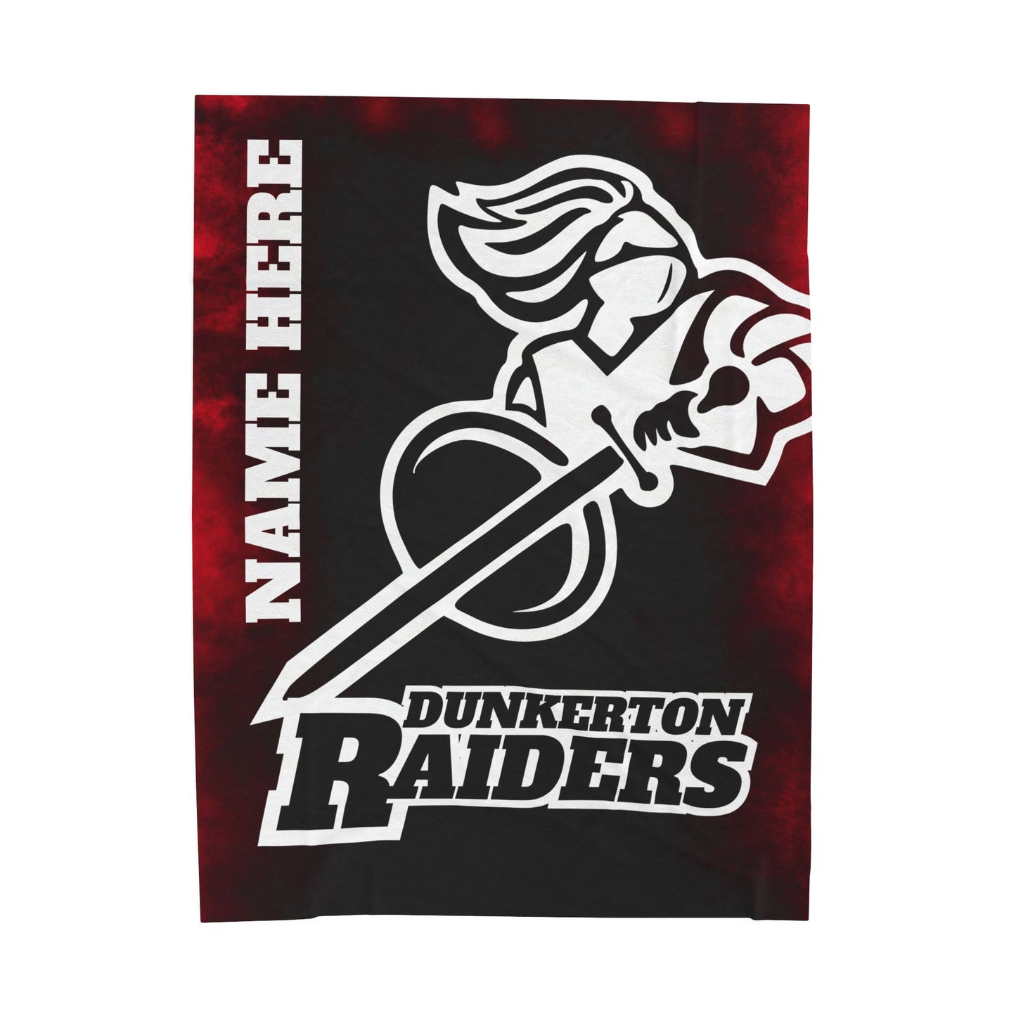 Dunkerton Raiders Grunge Personalized Velveteen Plush Blanket