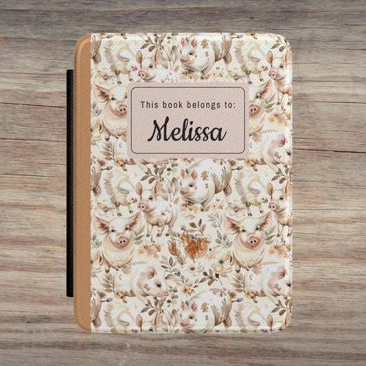 Floral Pig - Personalized Kindle case