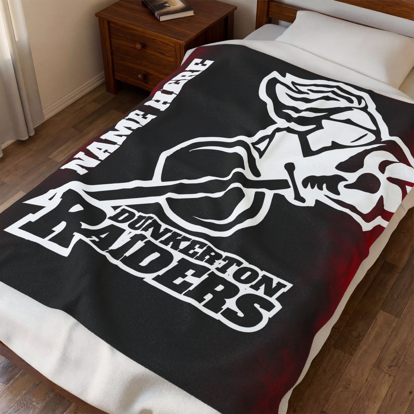 Dunkerton Raiders Grunge Personalized Velveteen Plush Blanket